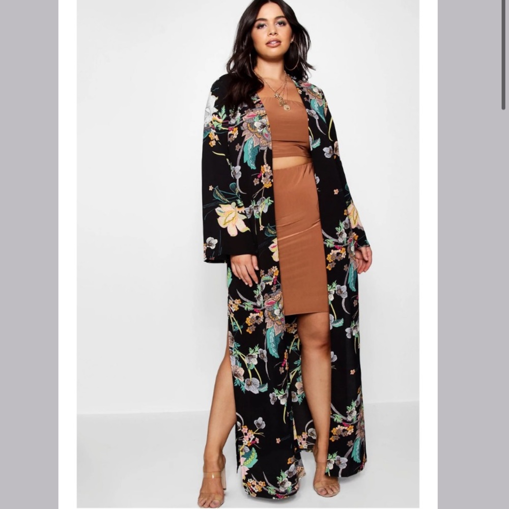 Paisley Floral Longline Kimono